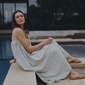 esby apparel vivienne dress in blue/aqua size Small